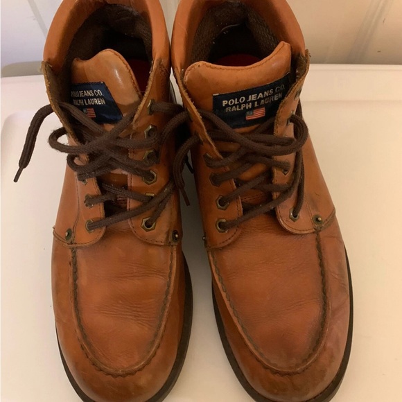 Ralph Lauren Polo Jeans Co. mens 12 brown Leather‎ Boots perfectly distressed main image 7